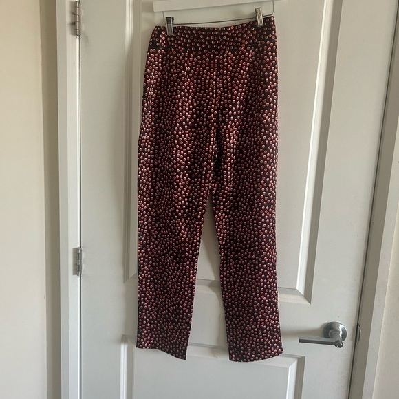 L’agence Adrienne Silk Pants Size Relaxed Fit Black Red Polka Dots $365 - Picture 7 of 12